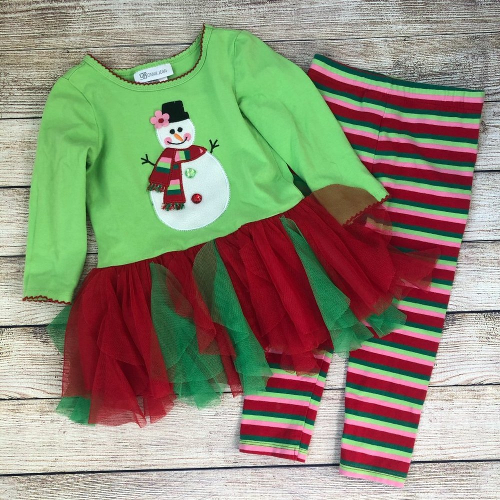 Girls 2T Christmas Outfit - tutu top & leggings